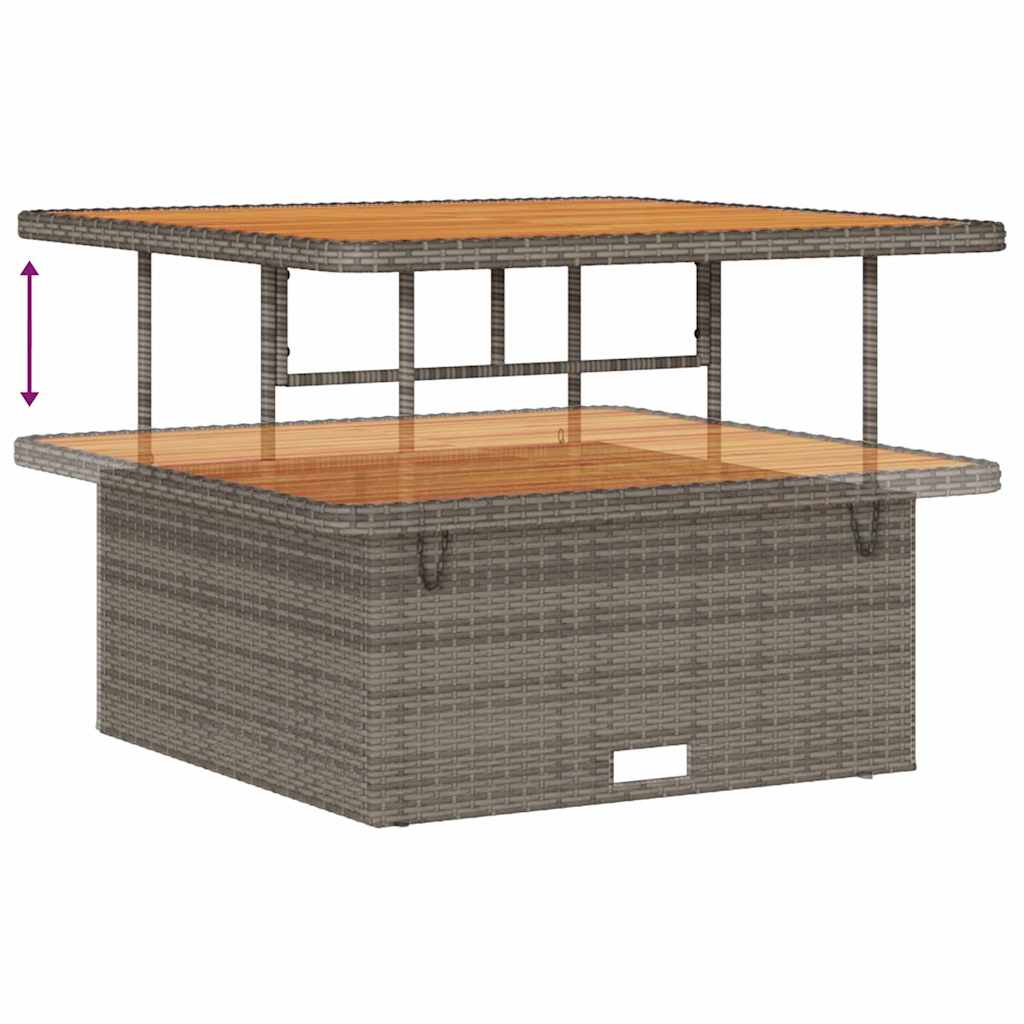 Garten-Sofa-Set mit Kissen mit Speicher Grau Poly Rattan